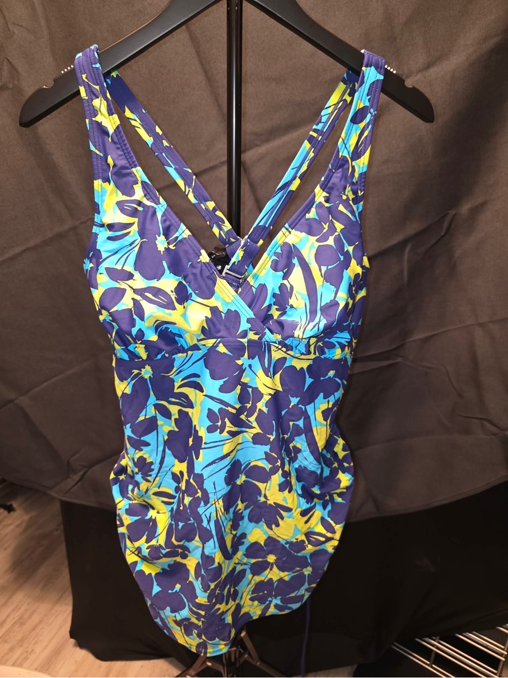 Seekers Contour Women's Blue Floral Bikini Top ONLY - Navy & Teal
